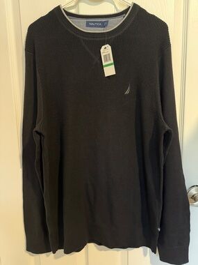 Nautica Men's black Crewneck Sweater size Large NWT
